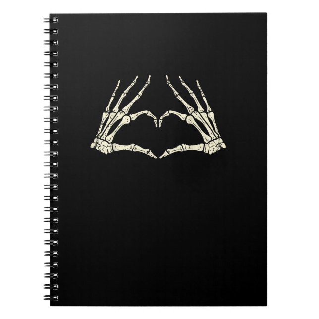 Carnet Mains de squelette cœur drôle Halloween hommes fem (Devant)