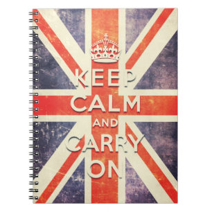 Carnet maintenez calme et continuez le drapeau d'Union