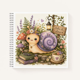 Carnet Maison de rêve Cottagecore Escargot Art à l'aquare