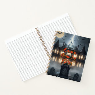 Carnet Maison d'Halloween avec Frankie, gris foncé