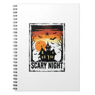 Carnet Maison hantée de nuit effrayante Chemise Halloween