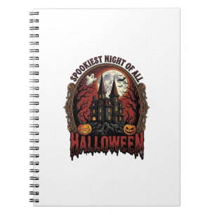 Carnet Maison Hantée Halloween Gravure Vintage Épouvantab