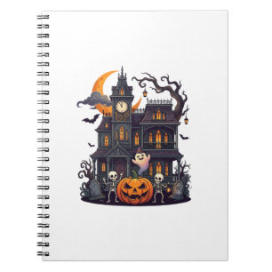 Carnet Maison Hantée Halloween Squelettes Citrouille Fant