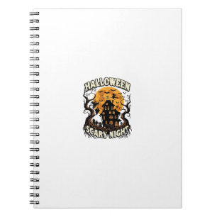 Carnet Maison Hantée Nuit Effrayante Halloween Pleine Lun