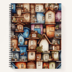 Carnet Maisons Minuscules Sur Maisons Mignonne Aquarelle