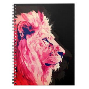 Carnet Majesté Lion Rose sur Toile Noire