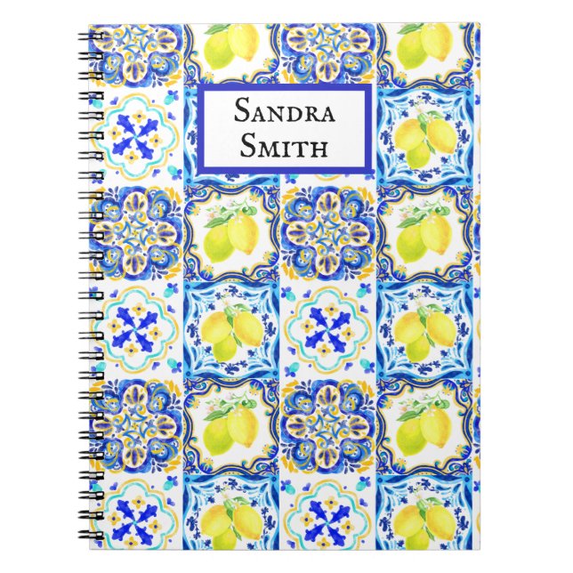 Carnet Majolica Azulejo Carreaux de citron méditerranéen (Devant)