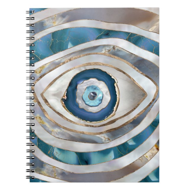 Carnet Mal Eye Textes minéraux et or (Devant)