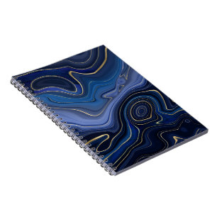 Carnet Malachite Bleue Accents Dorés Luxe Chic Pierre Pré