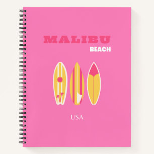 Carnet Malibu, Malibu Beach, Californie, Preppy, rose