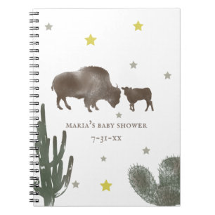 Carnet Mama Baby Buffalo Cactus Boy Baby Shower Guest
