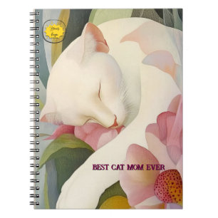 Carnet Maman amoureuse de chats Photo orange