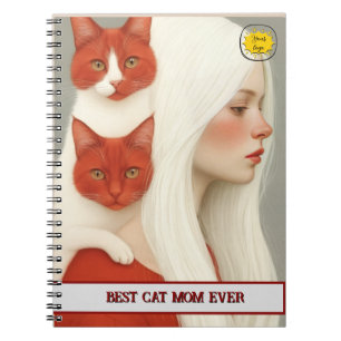 Carnet Maman amoureuse de chats Photo orange