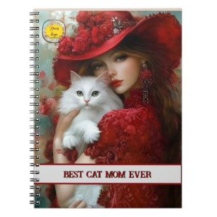 Carnet Maman amoureuse de chats Photo orange