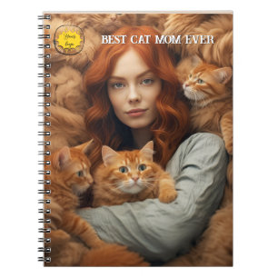 Carnet Maman amoureuse de chats Photo orange
