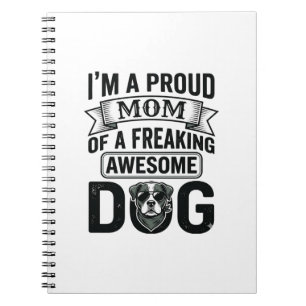 Carnet Maman de chien fière dessin vectoriel de gravure v