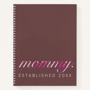 Carnet Maman Est Personnalisée. Année Nom Brown rose mini