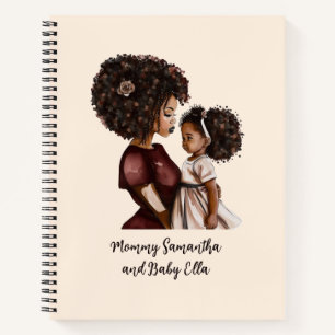 Carnet Maman et fille noire personnalisée (3)