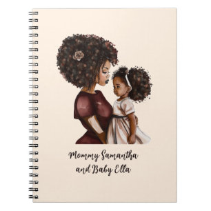 Carnet Maman et fille noire personnalisée (3)