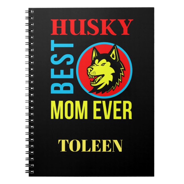 Carnet Maman Husky personnalisée, Maman Chien (Devant)