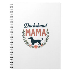 Carnet Maman teckel vintage amoureux des chiens floraux v