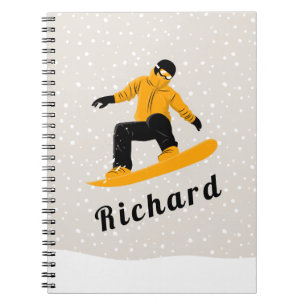 Carnet Man Snowboard Nom personnalisé Extreme Winter Spor