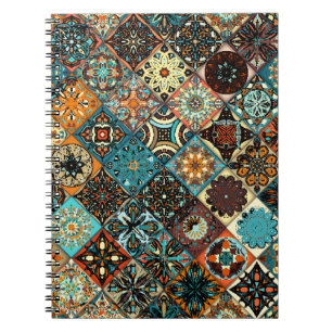 Carnet Mandala à fleurs ethniques sans couture motif. M