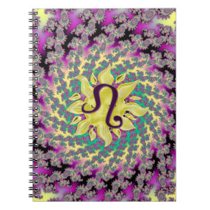 Carnet Mandala de fractale de Lion de signe de zodiaque