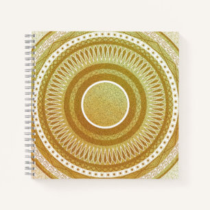 Carnet Mandala d'or et de paillettes