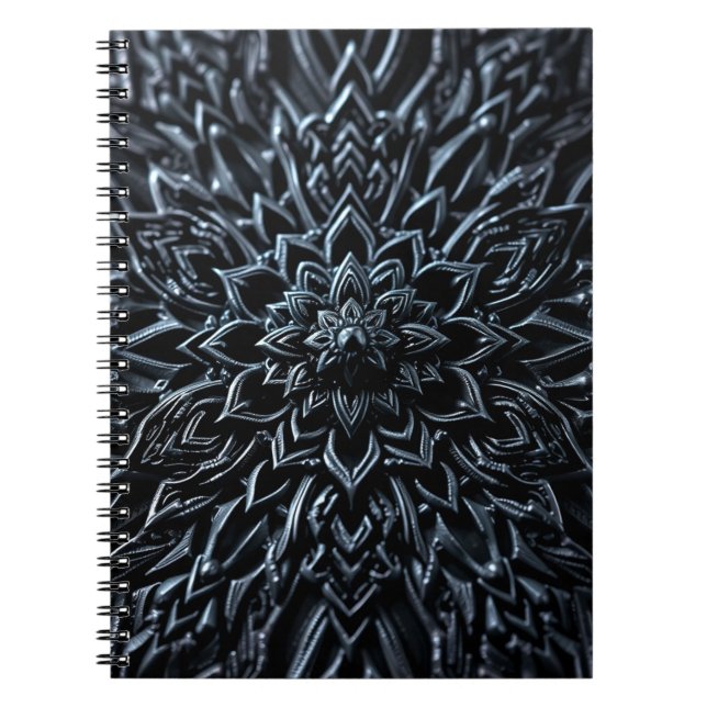 Carnet Mandala métallique foncé (Devant)