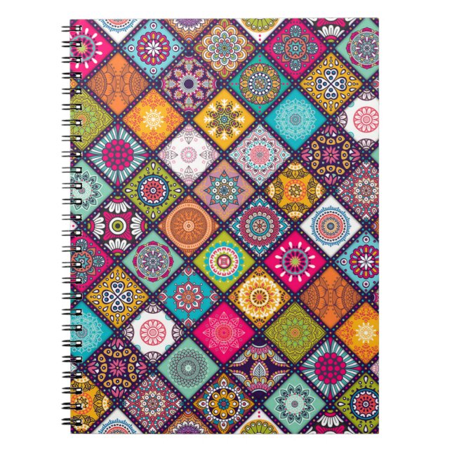 Carnet Mandala motif marocain coloré (Devant)
