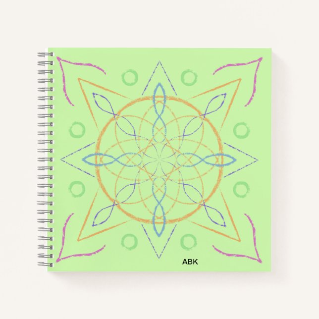 Carnet Mandala Multicolore À Main (Devant)