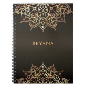 Carnet Mandala Or Marron Bronze Chic Glamour Moderne Glam