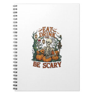 Carnet Manger Boire Être Squelette Épouvantable Halloween