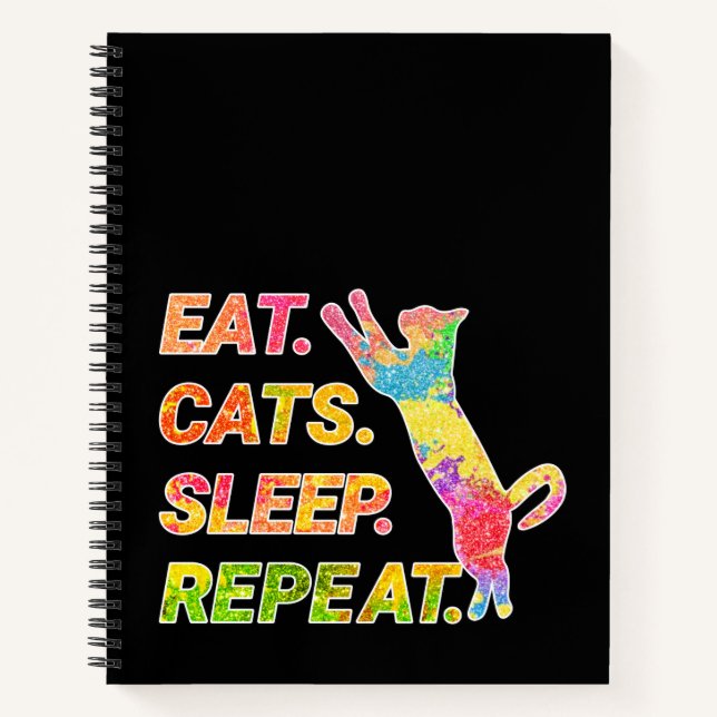 Carnet Manger, Dormir, Chats, Répéter (Devant)