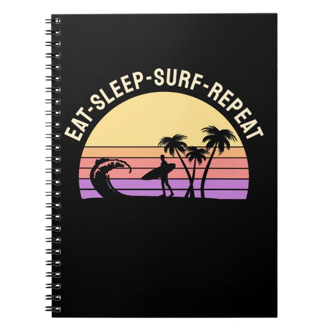 Carnet Manger Dormir Surfer Répéter (Devant)