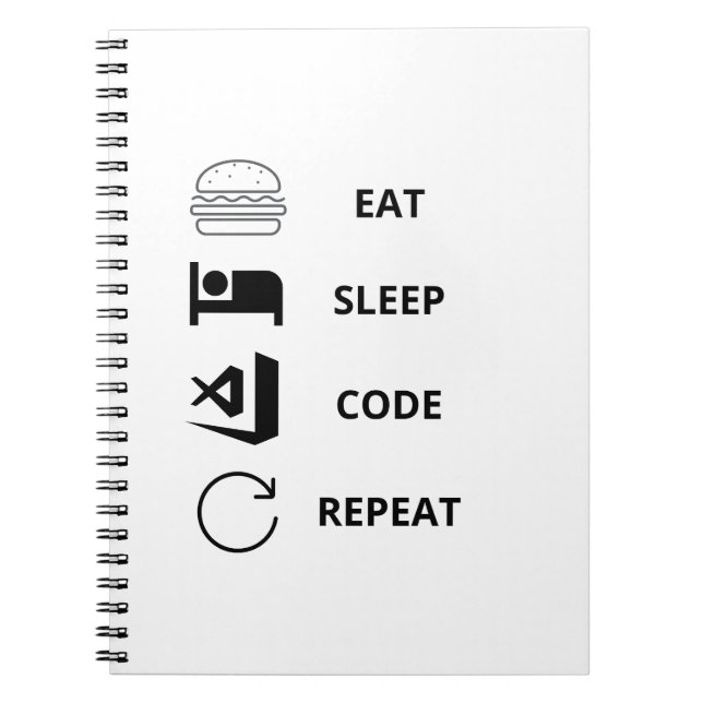 Carnet Manger le code de sommeil Répéter les programmeurs (Devant)