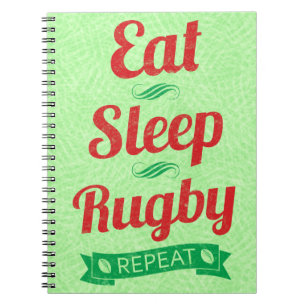 Carnet Mangez le rugby du sommeil Répéter le Bloc-notes