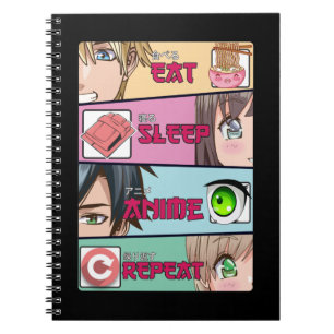 Carnet Mangez Sleep Anime Lover Otaku Girl Japonaise Rame