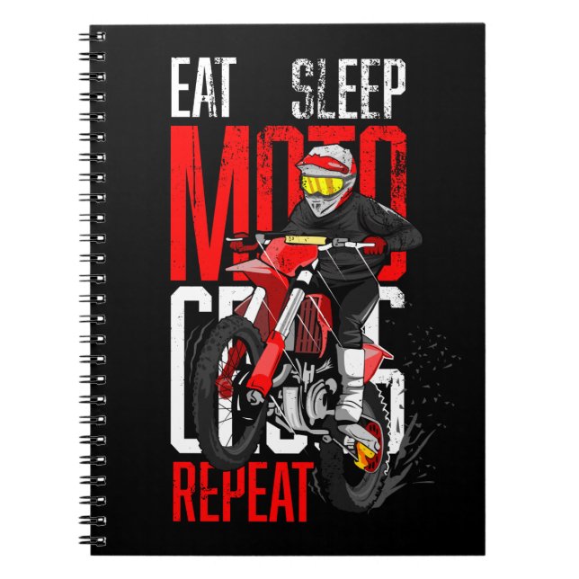 Carnet Mangez Sleep Motocross Répétez Funny Don pour Moto (Devant)