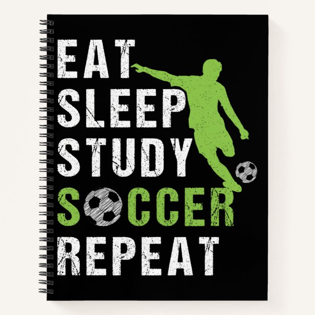 Carnet Mangez Sleep Study Soccer Répéter Garçon Soccer Jo (Devant)