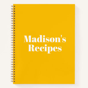 Carnet Mango moderne orange texte personnalisé recettes s