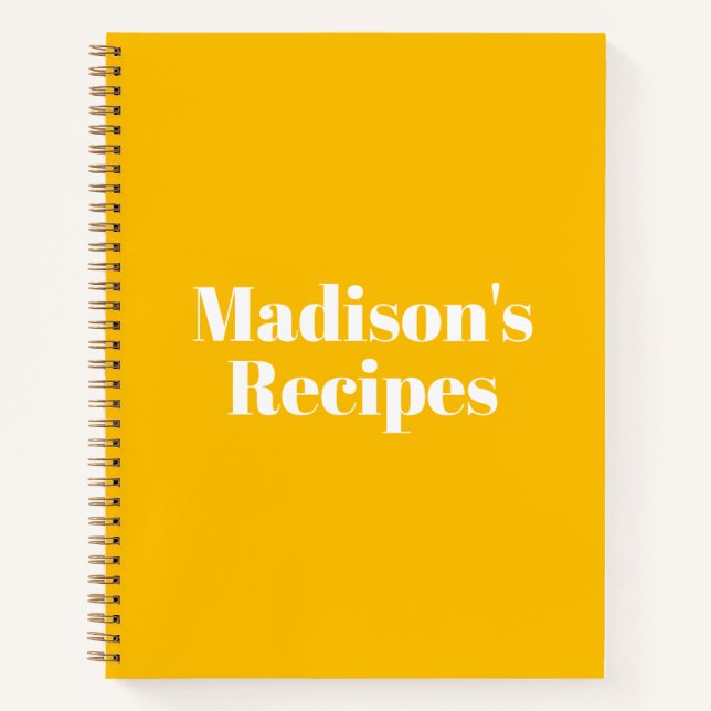 Carnet Mango moderne orange texte personnalisé recettes s (Devant)