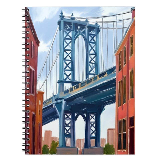 Carnet Manhattan Bridge New York City Painting (Devant)