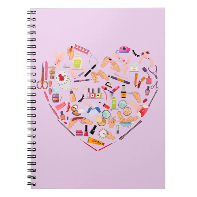 Carnet Manicuriste Nail Technicien Outil Coeur (Devant)