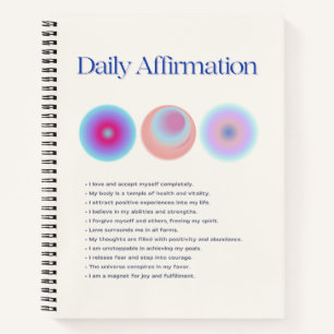 Carnet manifestation d'affirmations quotidiennes