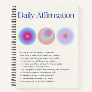 Carnet manifestation d'affirmations quotidiennes