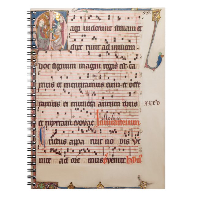 Carnet Manuscrit médiéval Gregorien Chant Epiphany Magi (Devant)