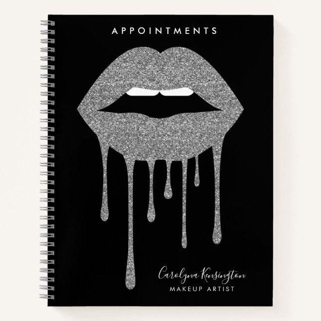 Carnet Maquillage de Parties scintillant à gouttes d'arge (Devant)