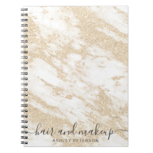Carnet maquillage élégant de cheveux de marbre de parti